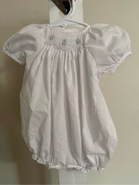 Petit Ami Newborn Smocked Bubble Romper